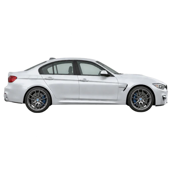 2014 BMW M3 in Silber, Ansicht: Seite (nach rechts gewandt)
