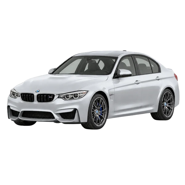 2015 BMW M3 in Silber, Ansicht: Dreiviertelansicht vorne (nach links gerichtet)