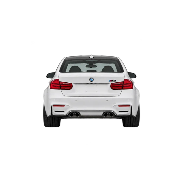 BMW M3 2017 باللون أبيض، منظر من الخلف