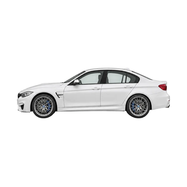 2018 BMW M3 in weiß, Ansicht: Seite (nach links gerichtet)