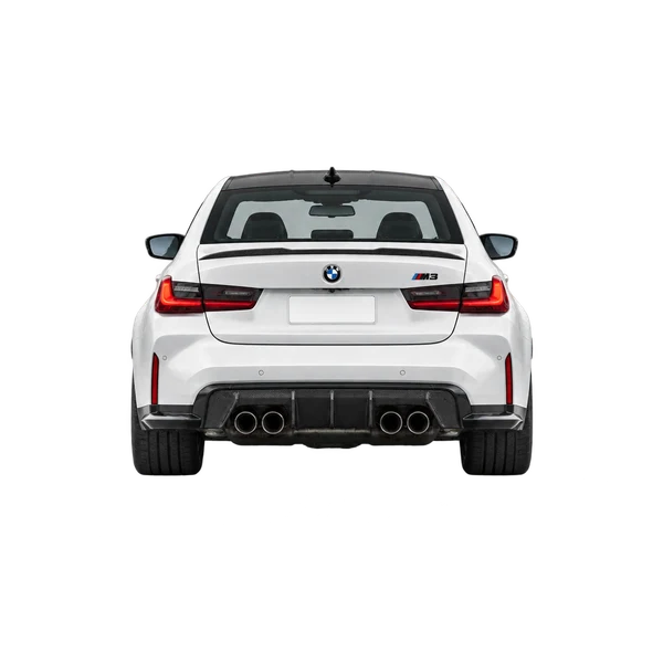 2020 BMW M3 in weiß, Ansicht: Heck