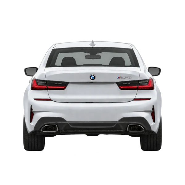 BMW M340i 2021 en plateado, vista trasera