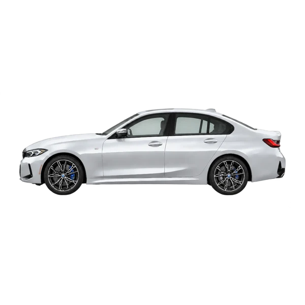 2024 BMW M340i in Silber, Ansicht: Seite (nach links gerichtet)