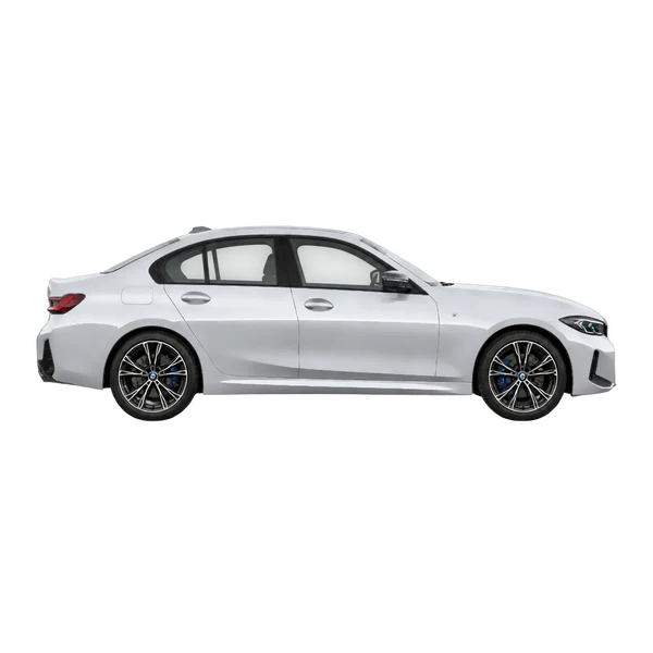 2025 BMW M340i in Silber, Ansicht: Seite (nach rechts gewandt)