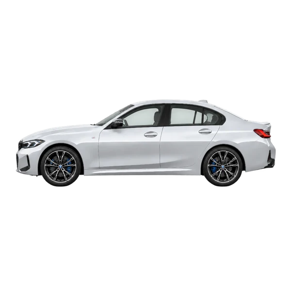2026 BMW M340i in Silber, Ansicht: Seite (nach links gerichtet)