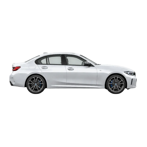 2026 BMW M340i in Silber, Ansicht: Seite (nach rechts gewandt)