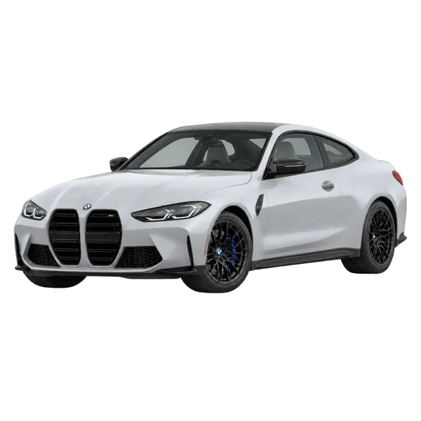 BMW M4 Coupe 2023 argent, vue trois-quarts avant (orienté vers la gauche)