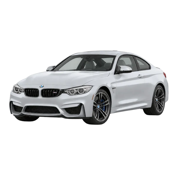 2015 BMW M4 in Silber, Ansicht: Dreiviertelansicht vorne (nach links gerichtet)