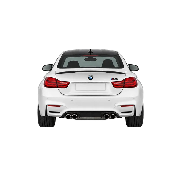 BMW M4 2016 باللون أبيض، منظر من الخلف