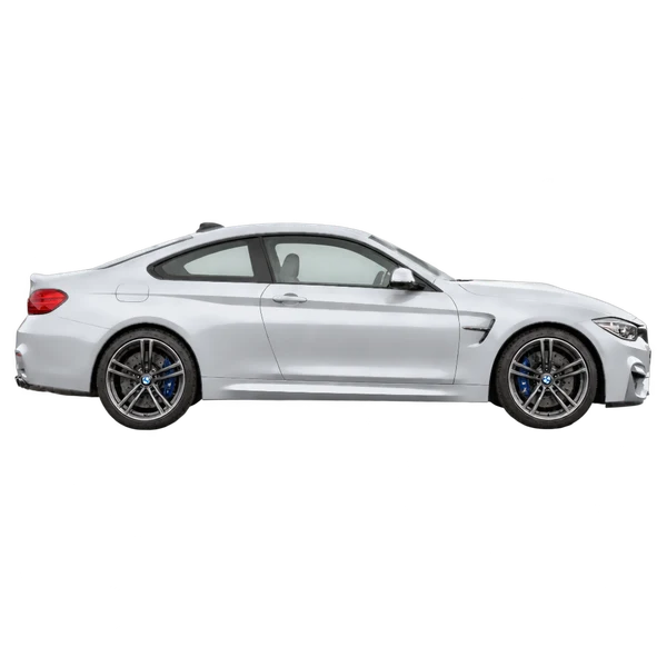 BMW M4 2019 argent, vue profil (tourné vers la droite)