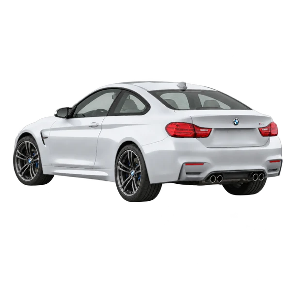 BMW M4 2020 باللون فضي، منظر ثلاثة أرباع خلفي (باتجاه اليسار)