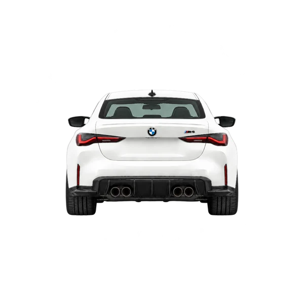 2021 BMW M4 in weiß, Ansicht: Heck