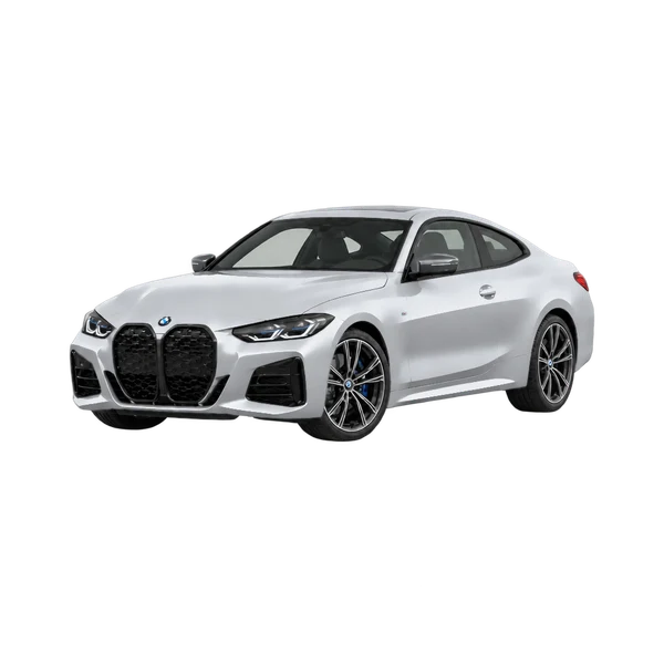 BMW M440i 2025 argent, vue trois-quarts avant (orienté vers la gauche)