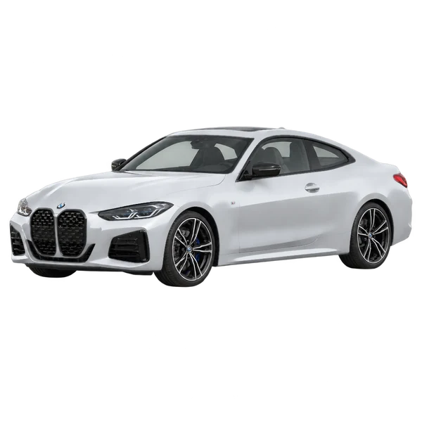 BMW M440i 2026 argent, vue trois-quarts avant (orienté vers la gauche)