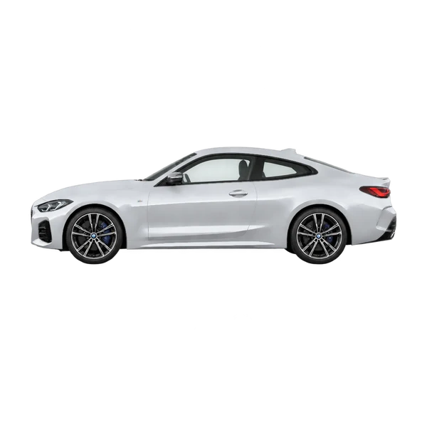 BMW M440i 2026 argent, vue côté (vers la gauche)