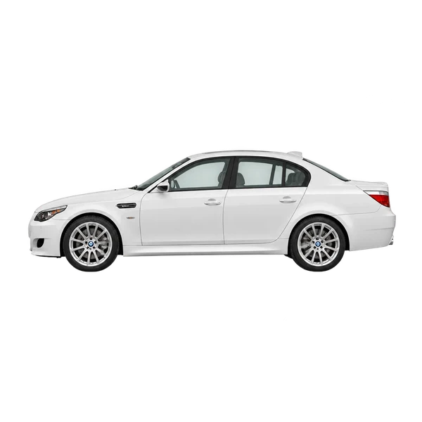 2007 BMW M5 in weiß, Ansicht: Seite (nach links gerichtet)