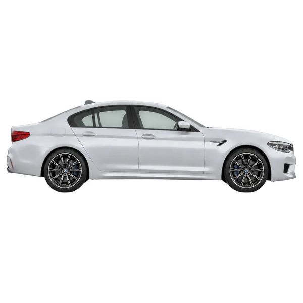2017 BMW M5 in Silber, Ansicht: Seite (nach rechts gewandt)