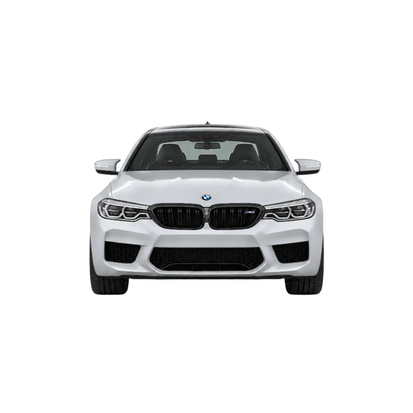 BMW M5 2020 باللون فضي، منظر أمامي