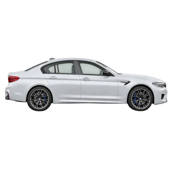 2021 BMW M5 in Silber, Ansicht: Seite (nach rechts gewandt)