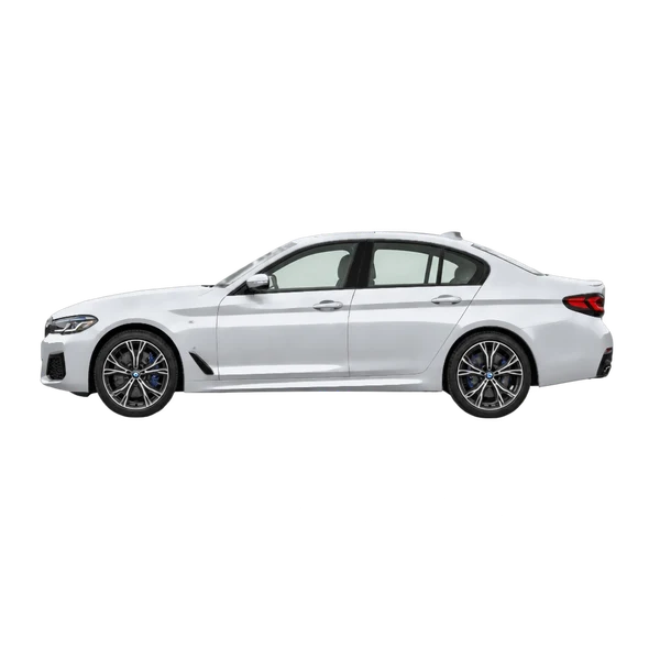 2022 BMW M550i in Silber, Ansicht: Seite (nach links gerichtet)