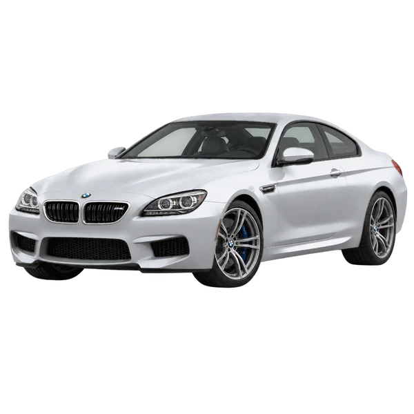 2012 BMW M6 — Front three-quarter (facing left), silver
