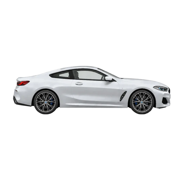 BMW M850i 2025 prata, vista lateral (voltada para a direita)