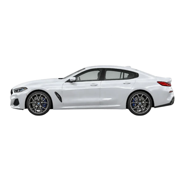 BMW M850i 2026 prata, vista lateral (voltada para a esquerda)