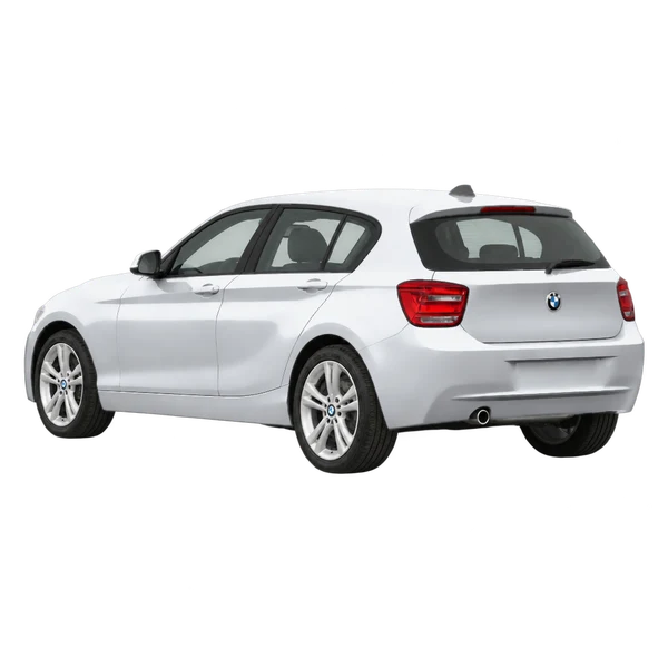 silver 2018 BMW Serie 1 rear three-quarter (facing left) view