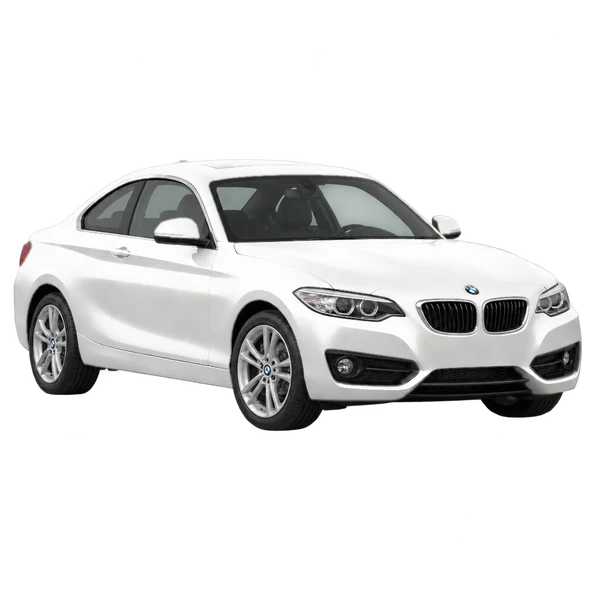 white 2019 BMW Serie 2 front three-quarter (facing left) view