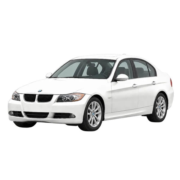 white 2010 BMW Serie 3 front three-quarter (facing left) view