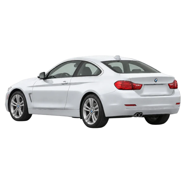 silver 2017 BMW Serie 4 rear three-quarter (facing left) view