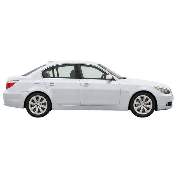 silver 2010 BMW Serie 5 side (facing right) view