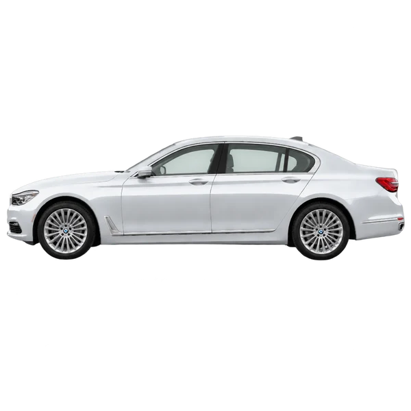 BMW Serie 7 2017 prata, vista lateral (voltada para a esquerda)