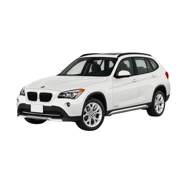 white 2009 BMW X1 front three-quarter (facing left) view