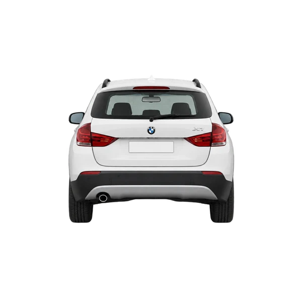 white 2009 BMW X1 rear view