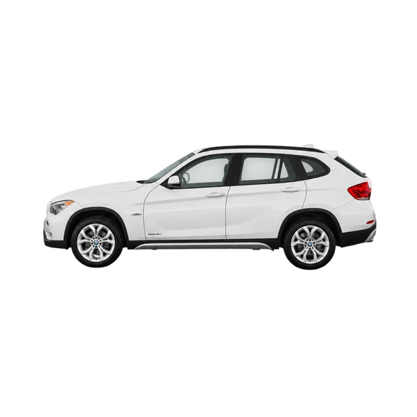 white 2009 BMW X1 side (facing left) view