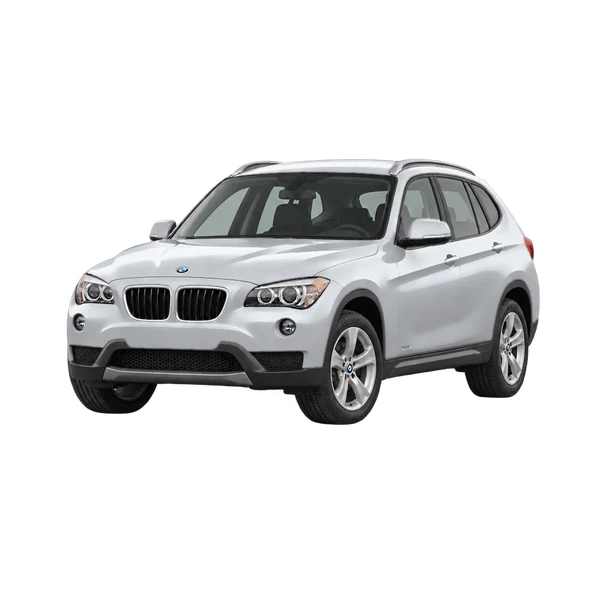 silver 2010 BMW X1 front three-quarter (facing left) view