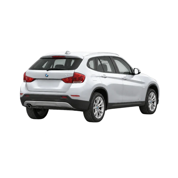 silver 2010 BMW X1 rear three-quarter (facing left) view
