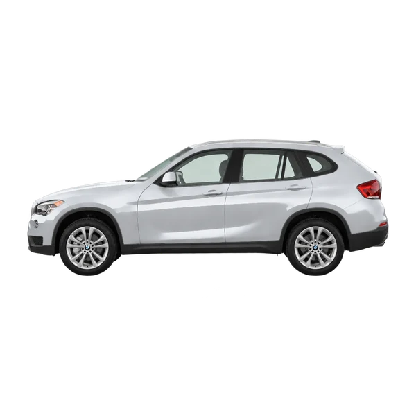 silver 2010 BMW X1 side (facing left) view