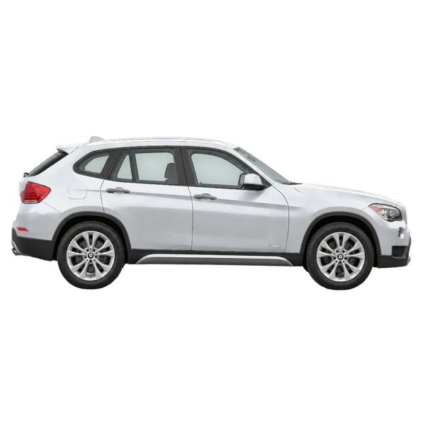 silver 2012 BMW X1 side (facing right) view