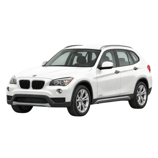 white 2012 BMW X1 front three-quarter (facing left) view
