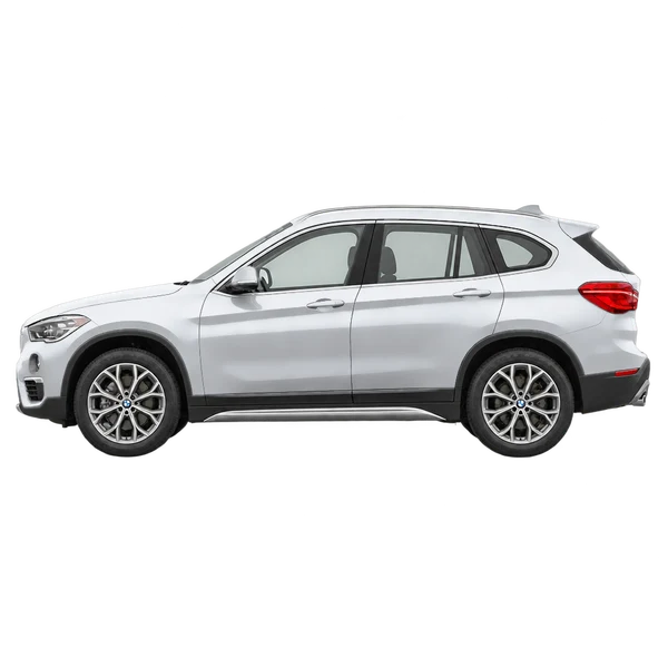 シルバーの2018 BMW X1（側面（左向き）ビュー）