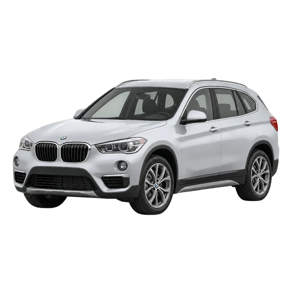 シルバーの2022 BMW X1(フロントスリークォーター(左向き)ビュー)