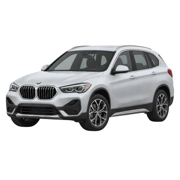 silver 2023 BMW X1 front three-quarter (facing left) view