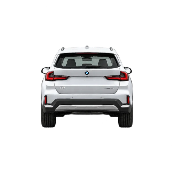 silver 2023 BMW X1 rear view