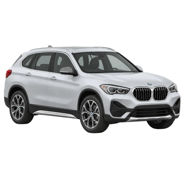 silver 2026 BMW X1 front three-quarter (facing right) view