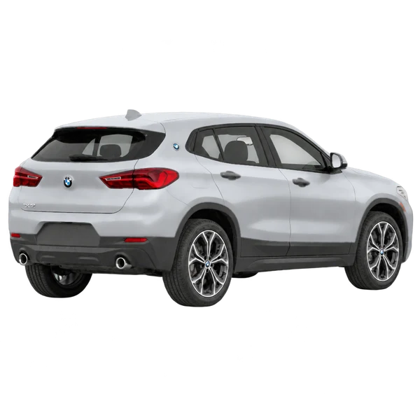 BMW X2 2021 argent, vue trois-quarts arrière (tourné vers la droite)