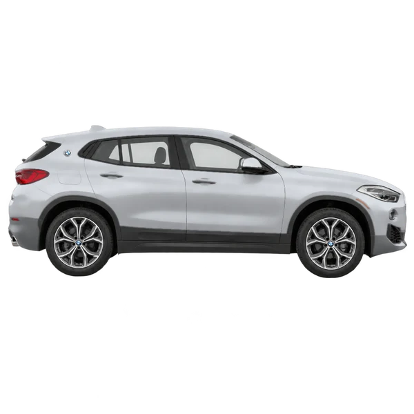 BMW X2 2021 argent, vue profil (tourné vers la droite)