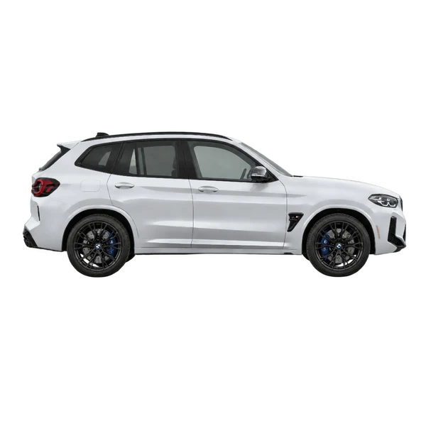 BMW X3 M Competition 2024 argent, vue profil (tourné vers la droite)