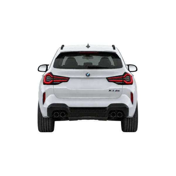 BMW X3 M 2022 prata, vista traseira